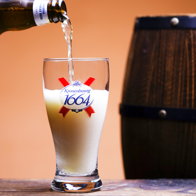 啤酒杯1664精酿创意收腰个性小麦支持logo定制啤酒杯