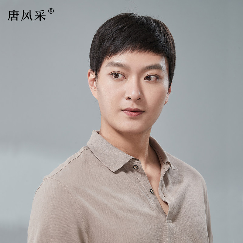 假发真发中年男士短发中老年爸爸帅气发型真人日常整顶假发