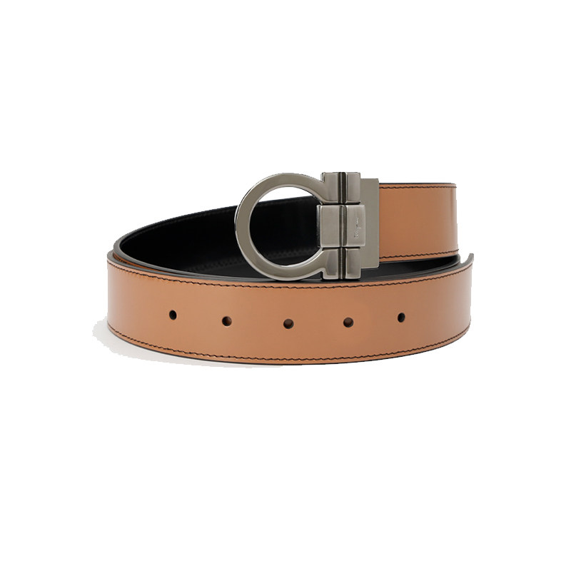 腰带ferragamo菲拉格慕男士商务时尚带头牛皮可穿穿孔腰带