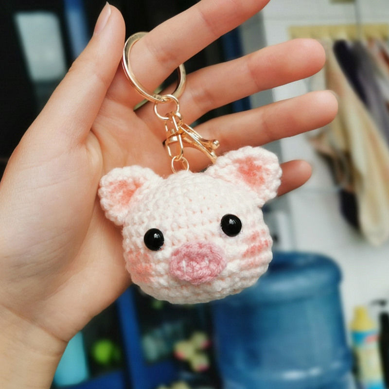 小清晰吊坠diy材料包钩针毛线编织钥匙扣挂件手工制作玩偶柿子花d