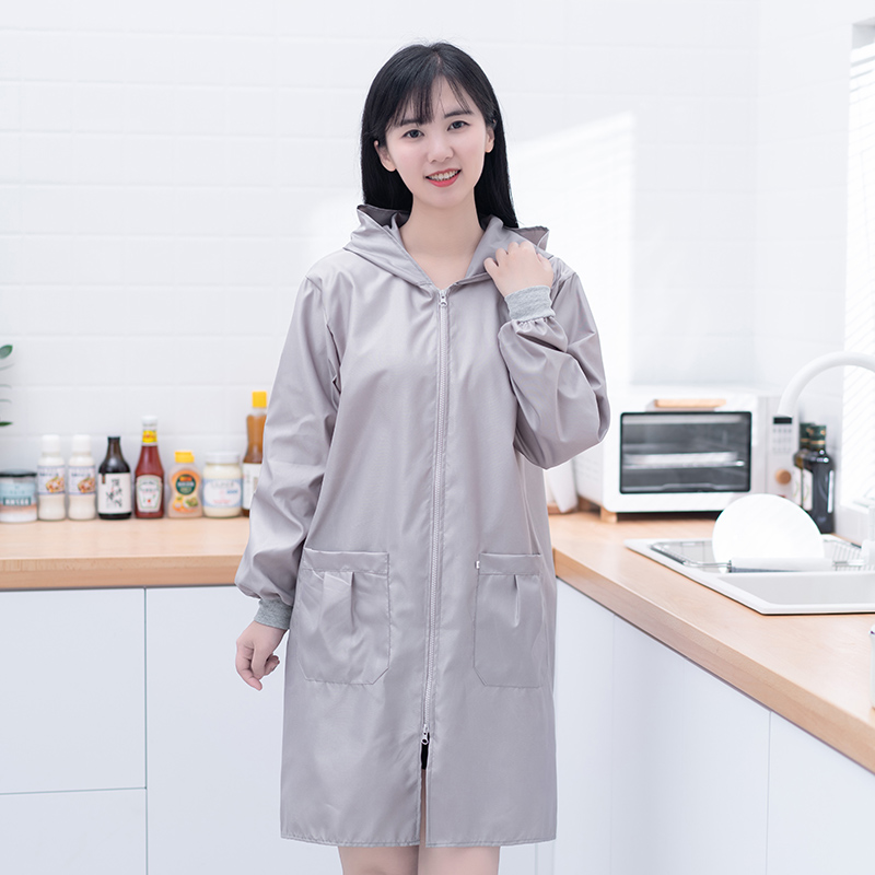 长款围裙家用厨房长袖防水大人罩衣定制印字围裙