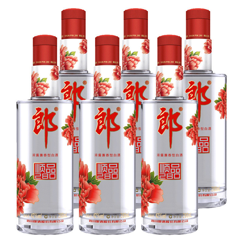 酒厂自营郎酒顺品郎280红款42度兼香型白酒280ml6瓶