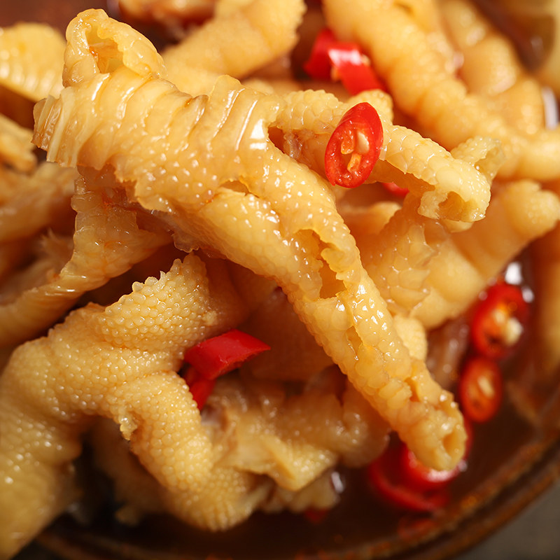 无骨鸡爪柠檬酸辣即食袋装盒1000g香辣脱骨网红熟食吃货零食凤爪 - 宝