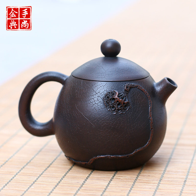 紫陶茶壶建水紫陶壶功夫功夫茶茶具黄煊老师叶脉茶壶