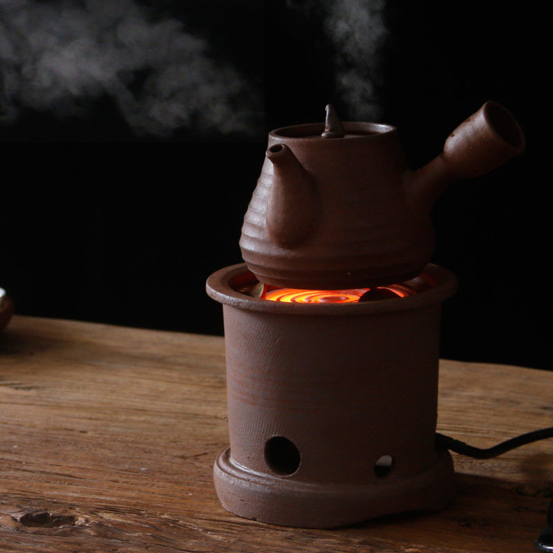 炭炉柴烧陶窑变电炉丝茶炉潮州工夫茶红泥小火炉茶道