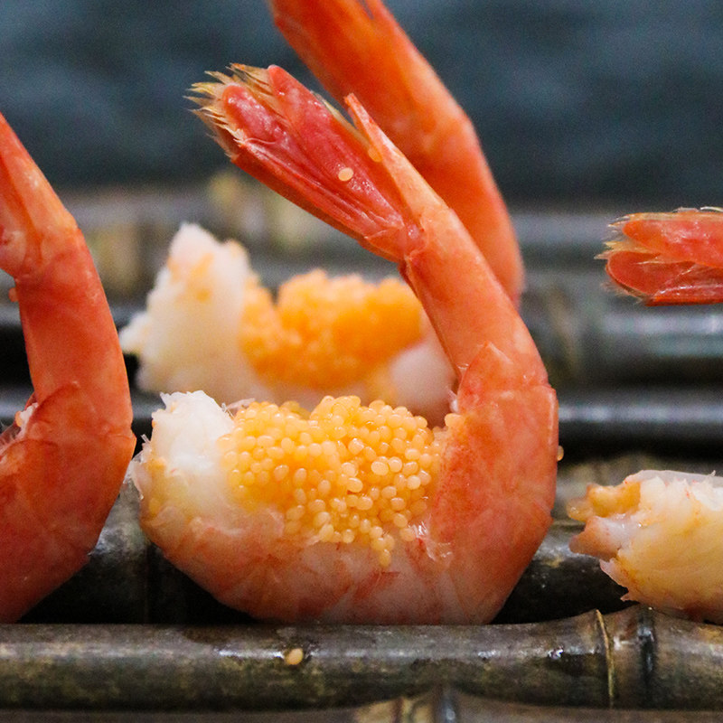 北极甜虾带腹籽特大号北极熊冻虾鲜活速冻冰虾即食刺身冷冻海鲜虾