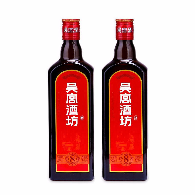 吴宫酒坊八年陈酿黄酒花雕酒老酒500ml2瓶装半干8年加饭酒