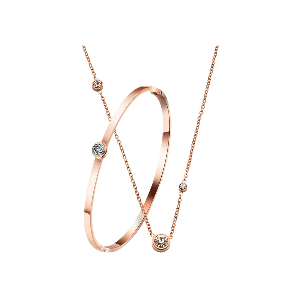 手镯adexe英国品牌定制小众锁骨带钻玫瑰金手镯项链