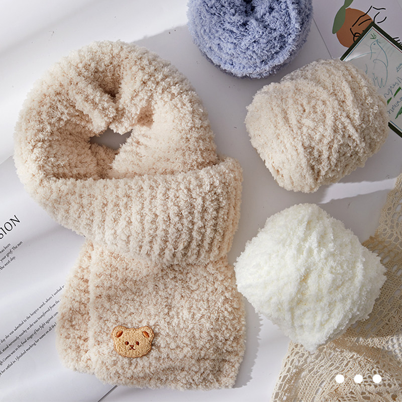 围巾女冬季百搭毛线手工简单手指diy编织送男女友礼物2021新款