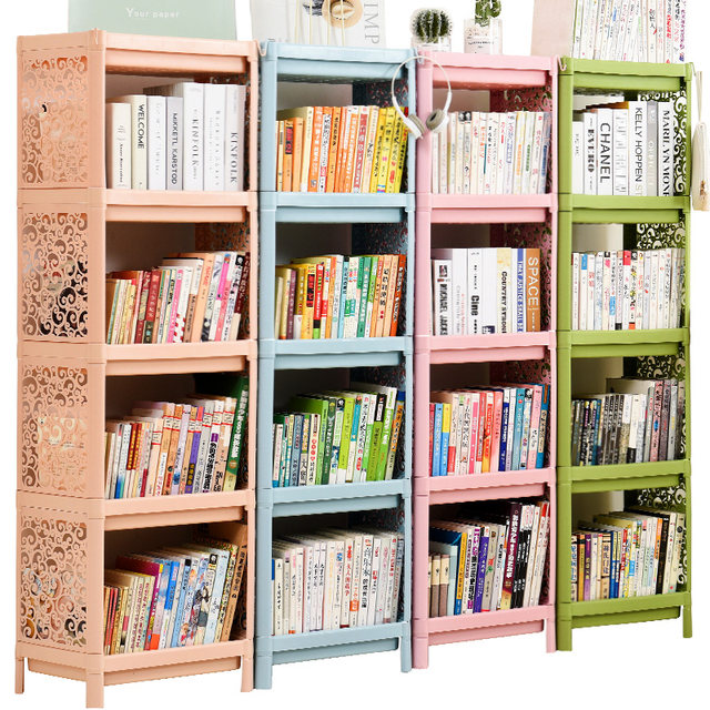 Children's simple bookshelf plastic book cabinet floor multi-layer baby picture book shelf toy storage shelf integration Children's simple bookshelf plastic book cabinet floor multi-layer baby picture book shelf toy storage shelf integration