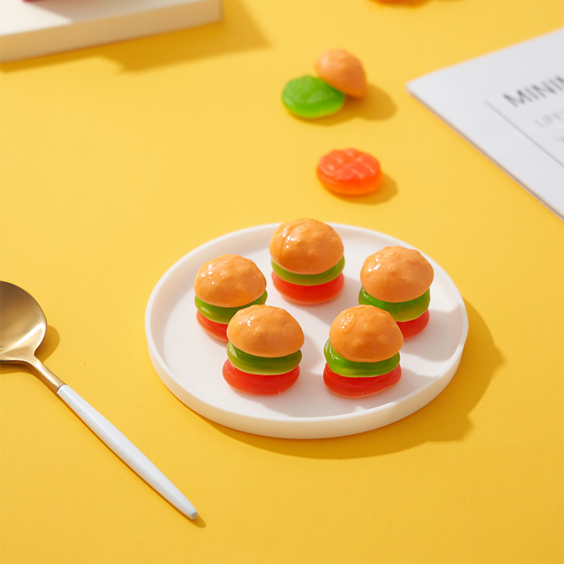 悠酷橡皮糖汉堡糖软糖糖果糖零食大礼包儿童童年食品qq糖500g100g