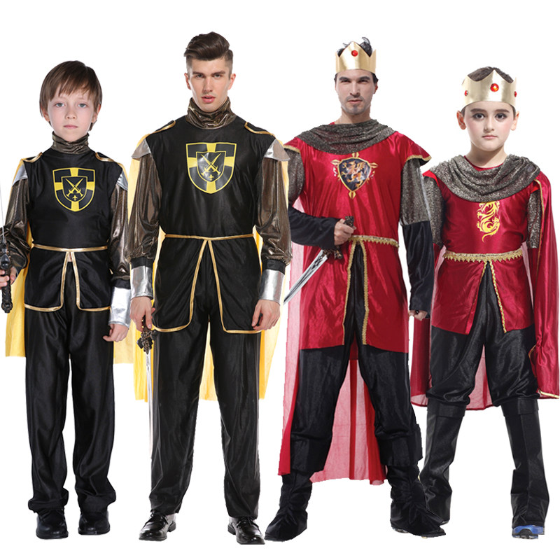 万圣节cosplay衣服国王2022幼儿园亲子装演出服华丽尊贵儿童演出服
