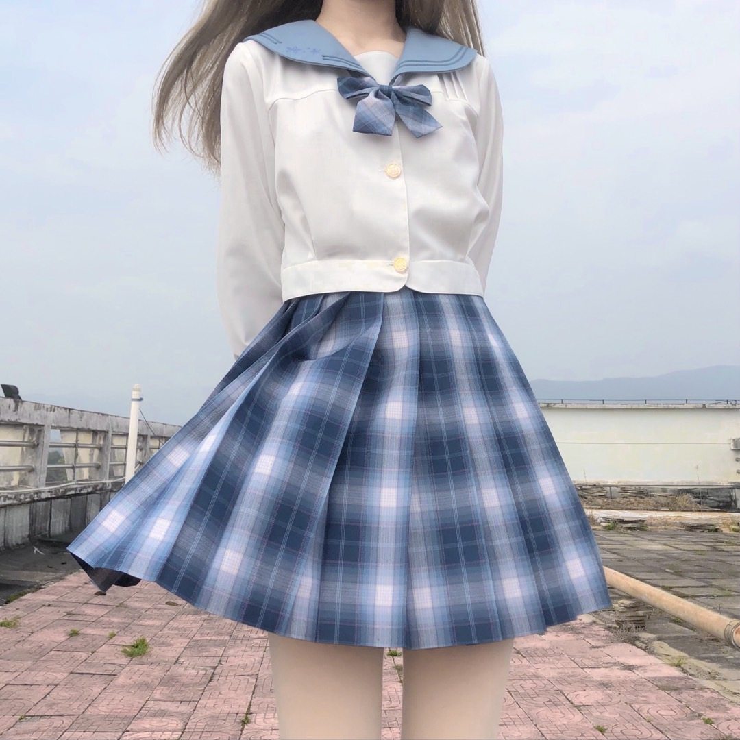 满减秋桜动物园现货校供感深蓝格正统jk制服其它制服