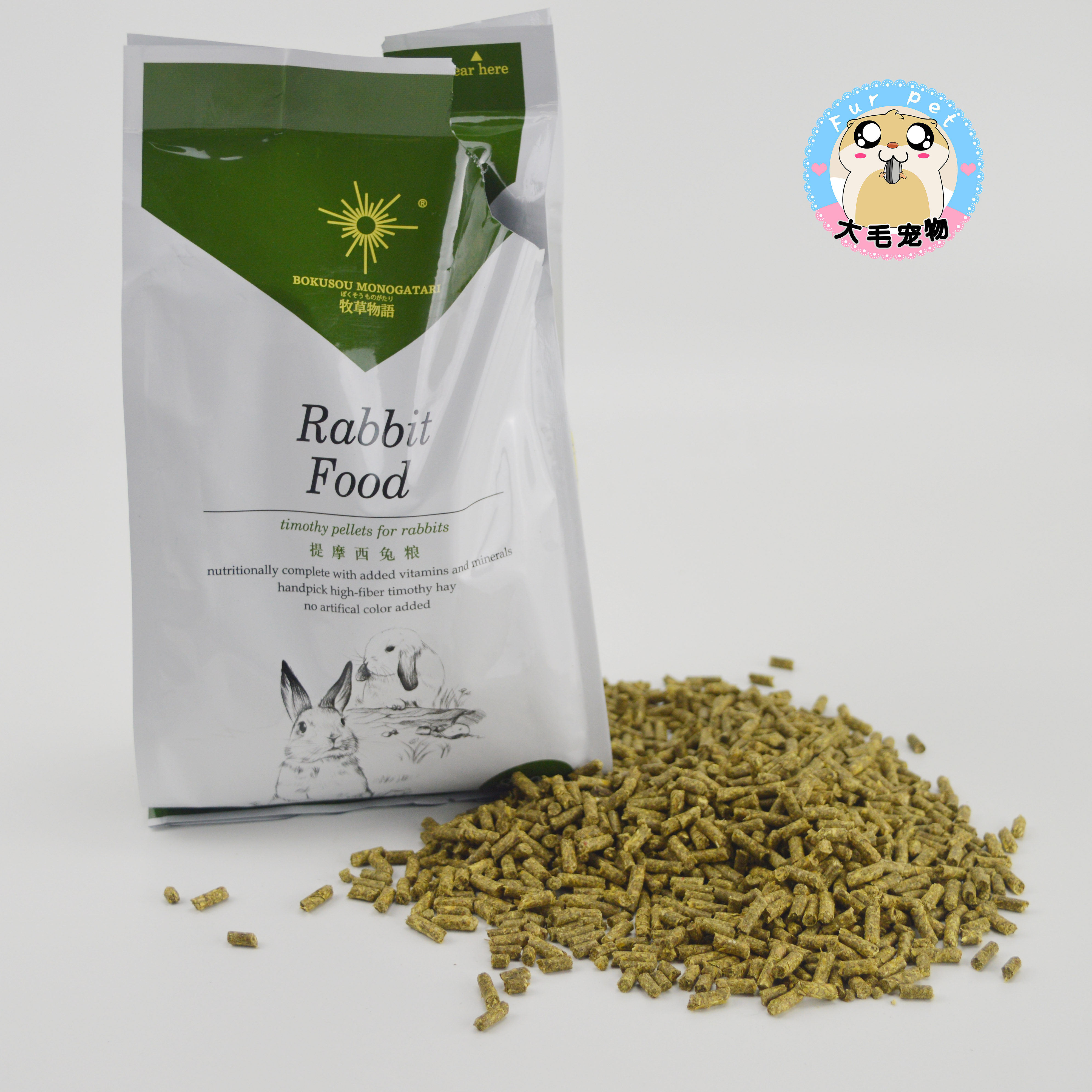 牧草物语提摩西兔粮食兔子主粮饲料宠物兔成兔幼兔垂耳兔粮800克