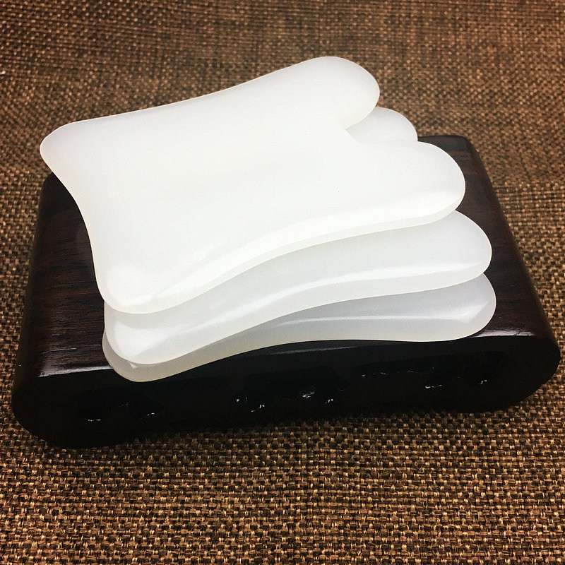 天然南阳白玉美容刮痧板一对