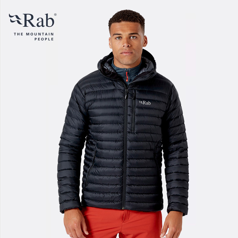 rab睿坡男士羽绒服pertex面料连帽超轻保暖户外运动羽绒衣