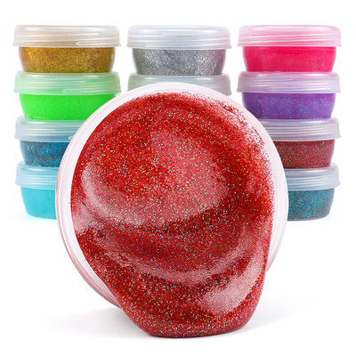 儿童透明彩色珠光水晶泥史莱姆起泡胶diy粘土套装安全不粘手毒无