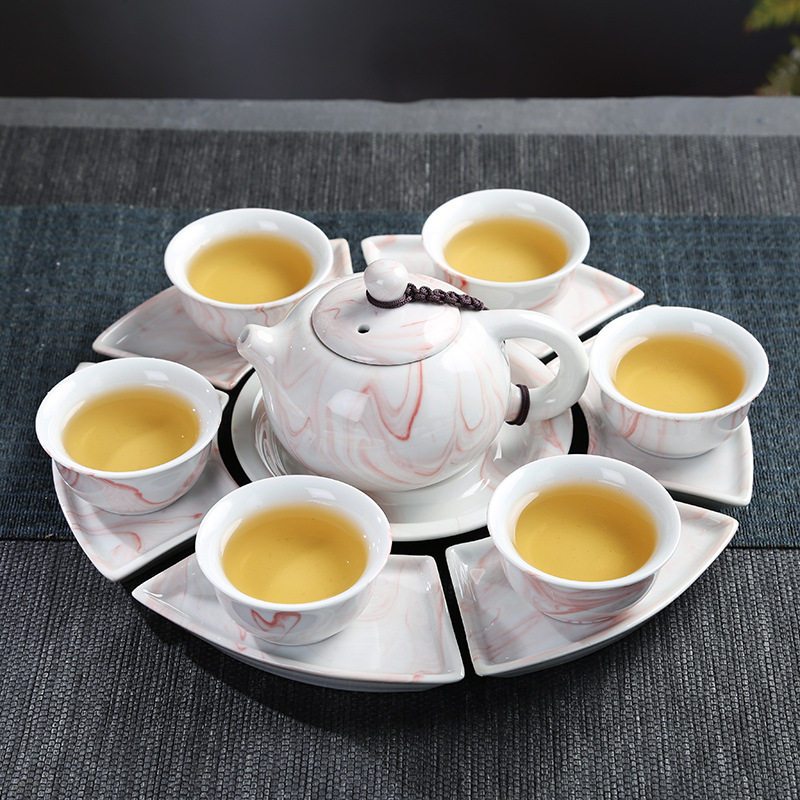 水墨墨风陶瓷功夫功夫茶茶具套装日式礼瓷手绘花茶机