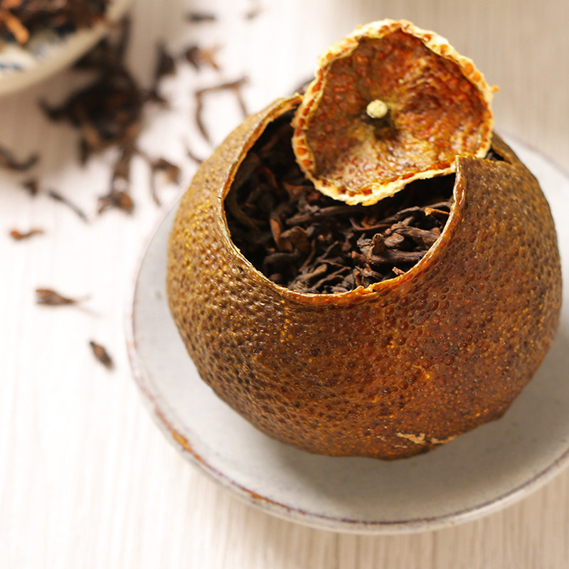 10罐陈李济柑橘普洱茶熟茶桔普江门新会陈皮大红普洱