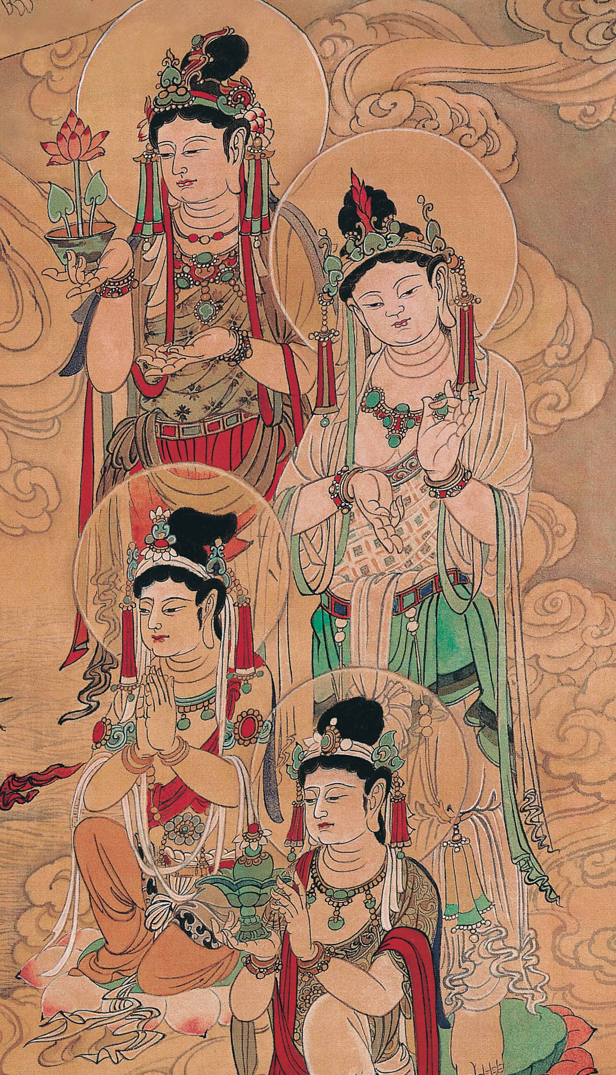 佛像千手观音菩萨近现代江佛教竖幅国画高清艺术微喷