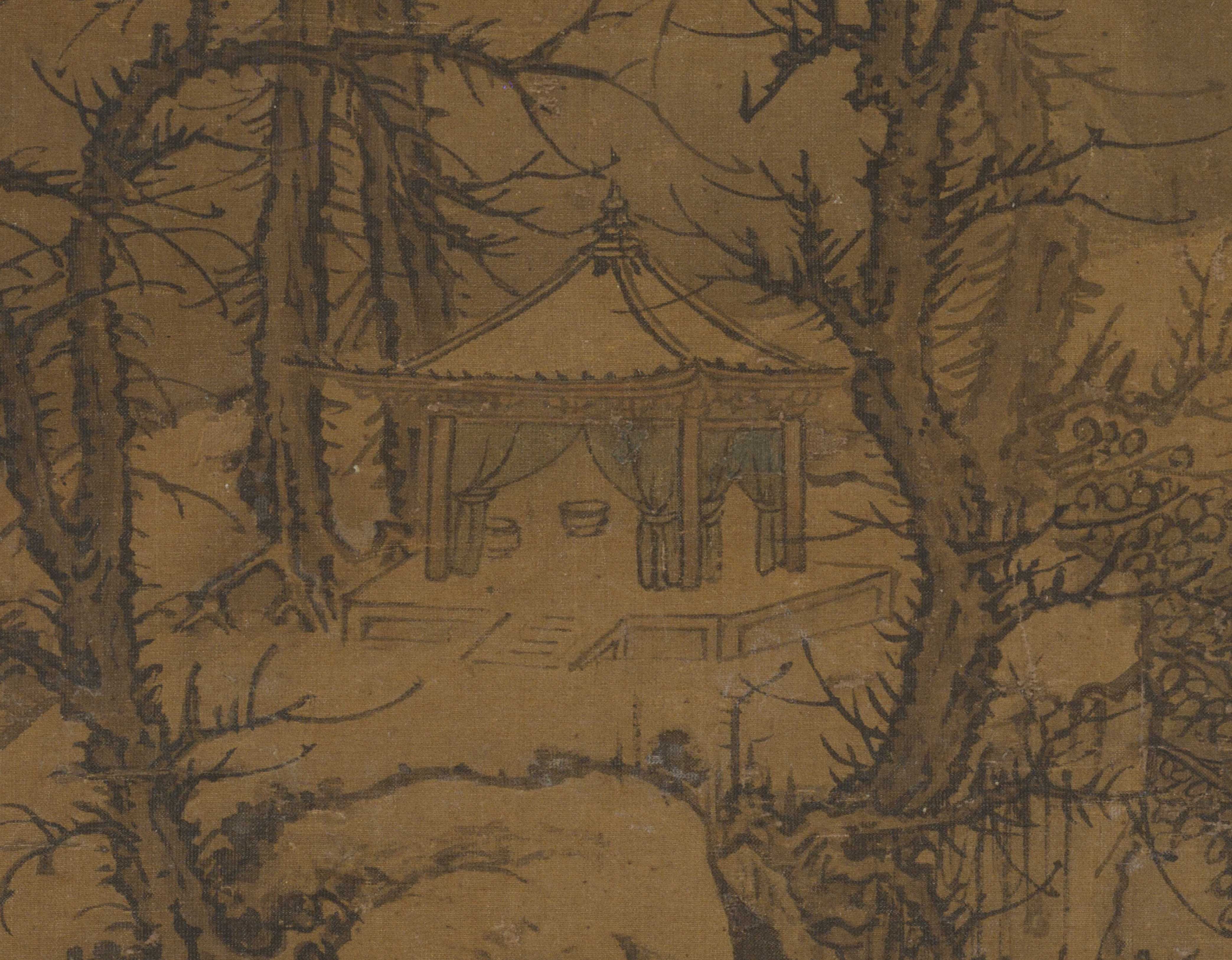 北宋郭熙雪山行旅图绢本山水画真迹复制高清喷绘国画