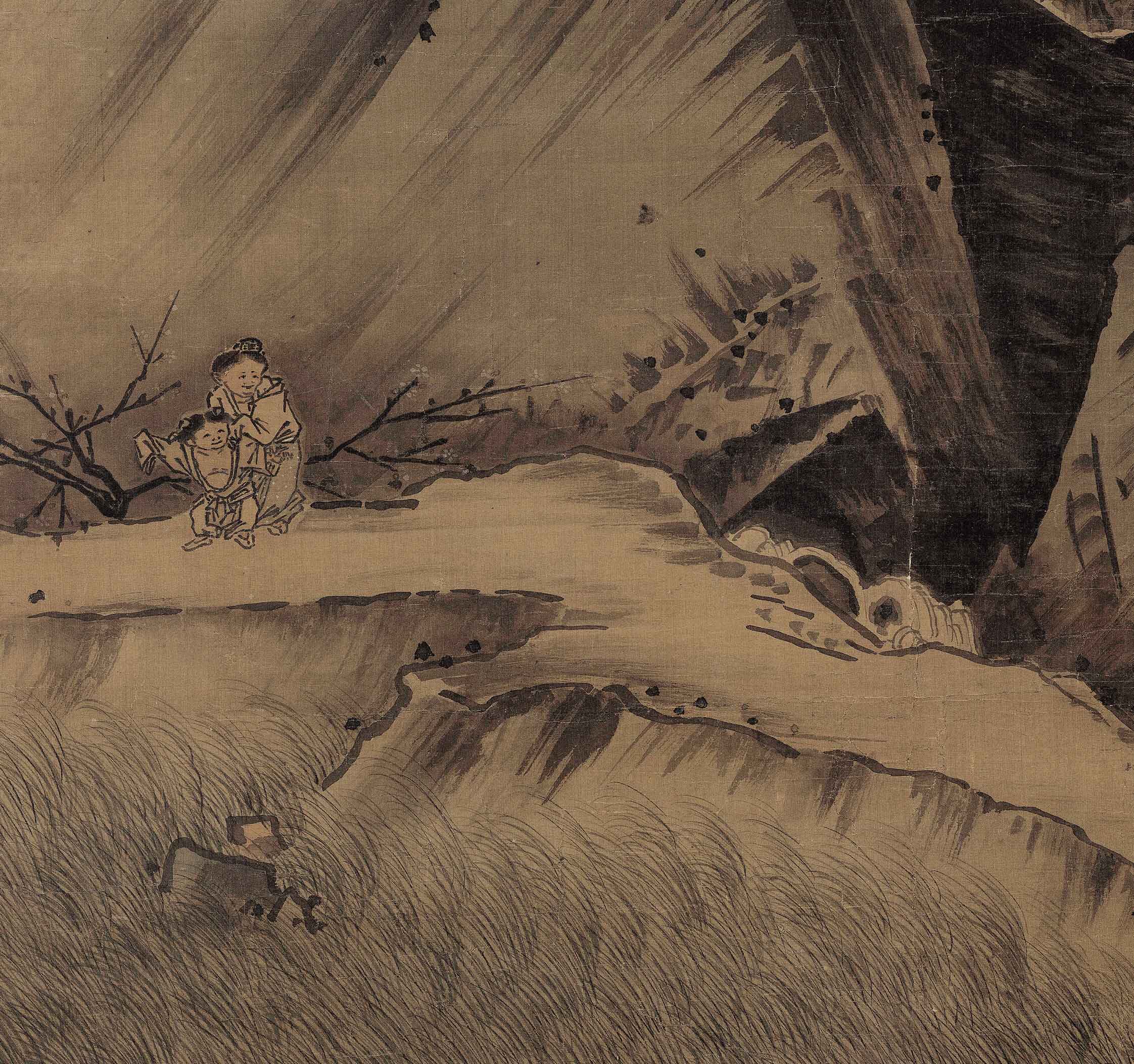 宋马远临摹复制清微高清微踏歌挂画装饰画客厅国画国画