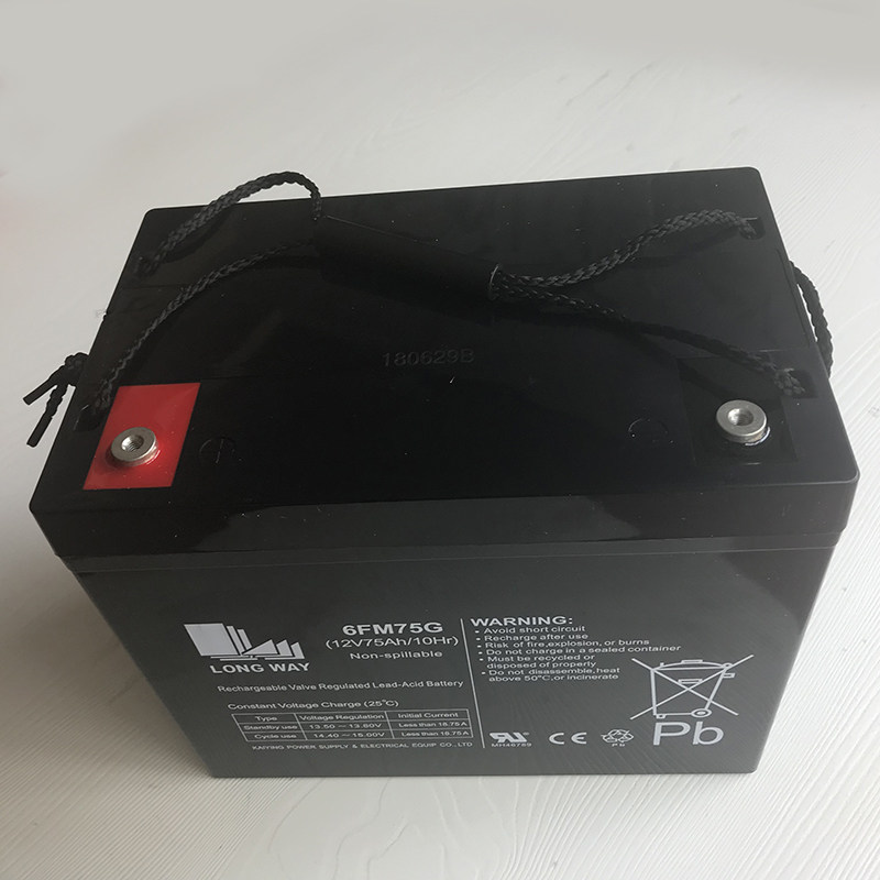 电动龙威铅酸维护蓄电池12v75ah轮椅电瓶24v75ah老年普通干电池