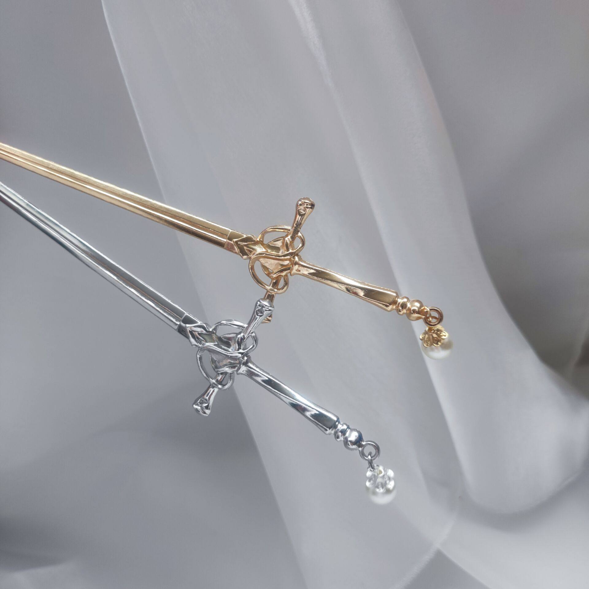 古风暗器挽发宫廷旗袍双面宝器簪娘剑簪步摇发饰