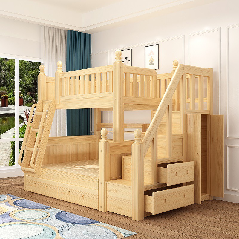 实木上下床双层木床多功能高低床上下铺儿童童床高低