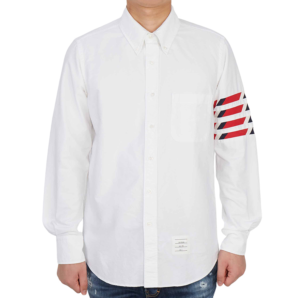 狂欢thombrowne汤姆布朗tb男士三条白色休闲衬衫