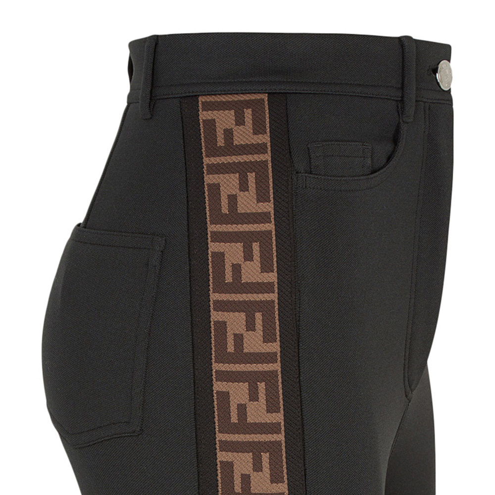 fendifendi芬迪女士下装黑色百搭聚酯纤维休闲裤