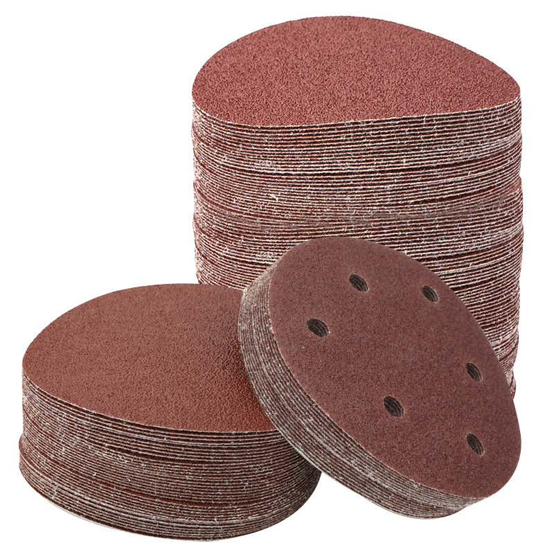 百马5寸砂纸片125mm气动打磨机植绒砂皮自贴拉绒圆盘打磨抛光沙纸