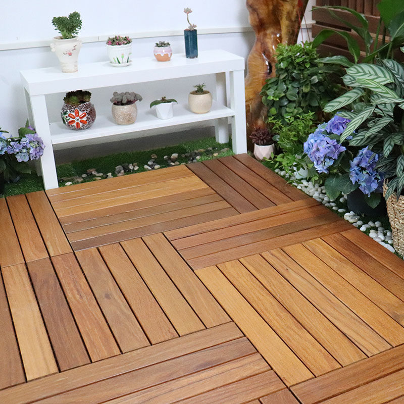 户外阳台拼接地板庭院实木地板防水花园diy铺设实木地板