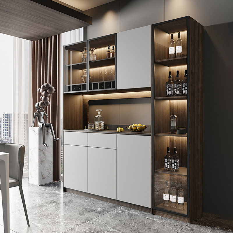 欧式客厅酒柜餐边柜储物柜简约现代餐厅多功能收纳酒柜