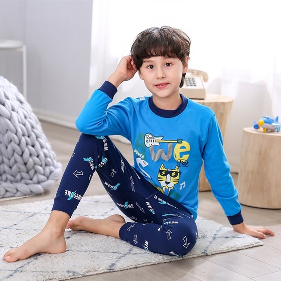 Boys' Warm Autumn Clothes And Trousers Children's Underwear Set Pure Cotton Autumn And Winter Cotton Middle School Children's Girls' Pajamas Cotton Sweater Boys' Warm Autumn Clothes And Trousers Children's Underwear Set Pure Cotton Autumn And Winter Cotton Middle School Children's Girls' Pajamas Cotton Sweater
