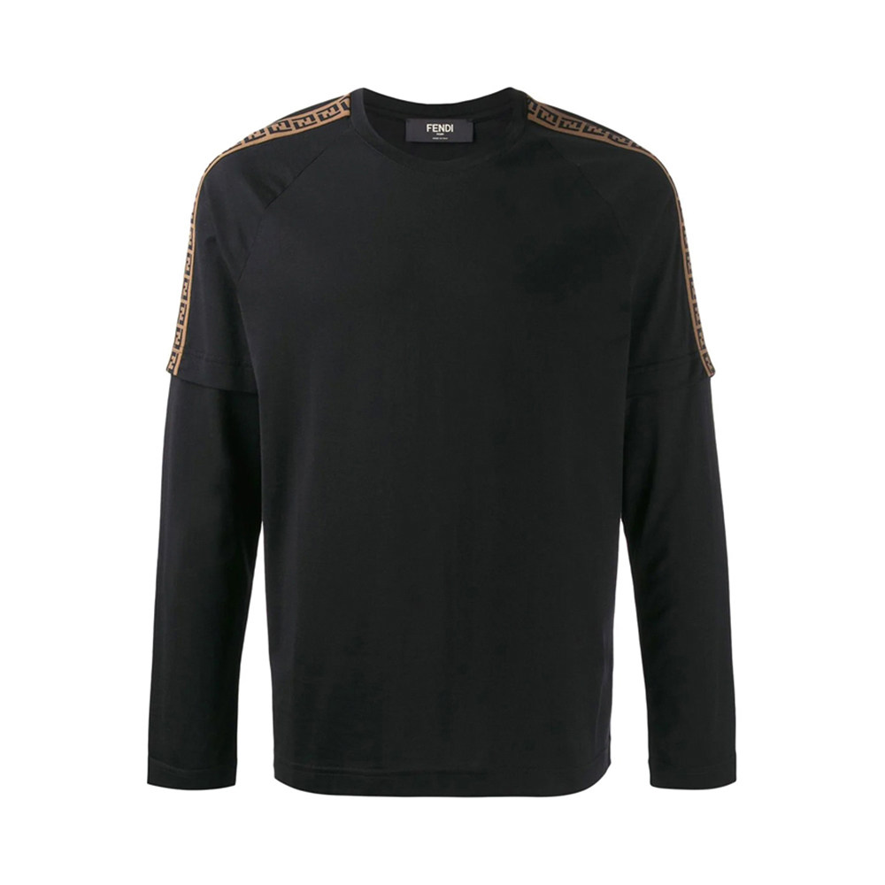 fendi芬迪黑色男士长袖faf573-aay8-f0gmet恤