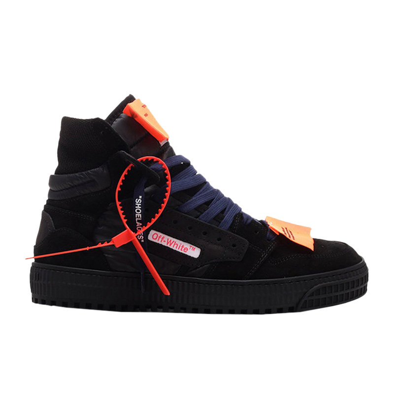offwhite男鞋新款拼接撞色黑色高帮滑板运动鞋运动休闲鞋
