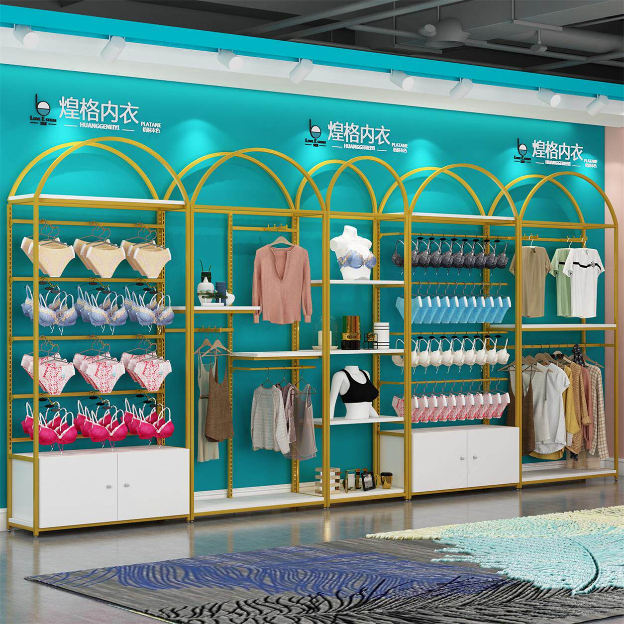 内衣展示架文胸内裤正挂侧挂展示柜置物架落地式服装内衣货架