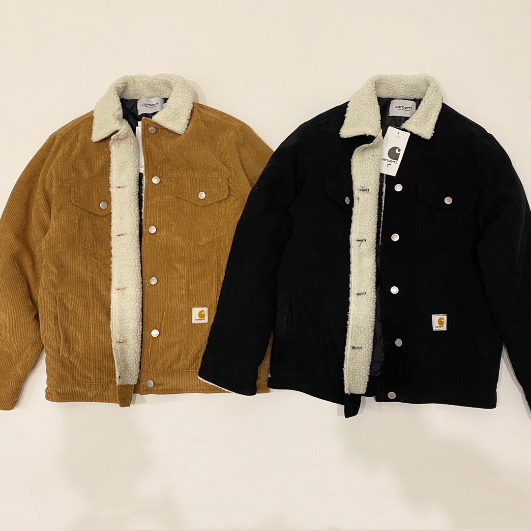 Carhartt卡哈特加厚夹克棉衣灯芯绒羊羔绒外套情侣宽松复古男女款