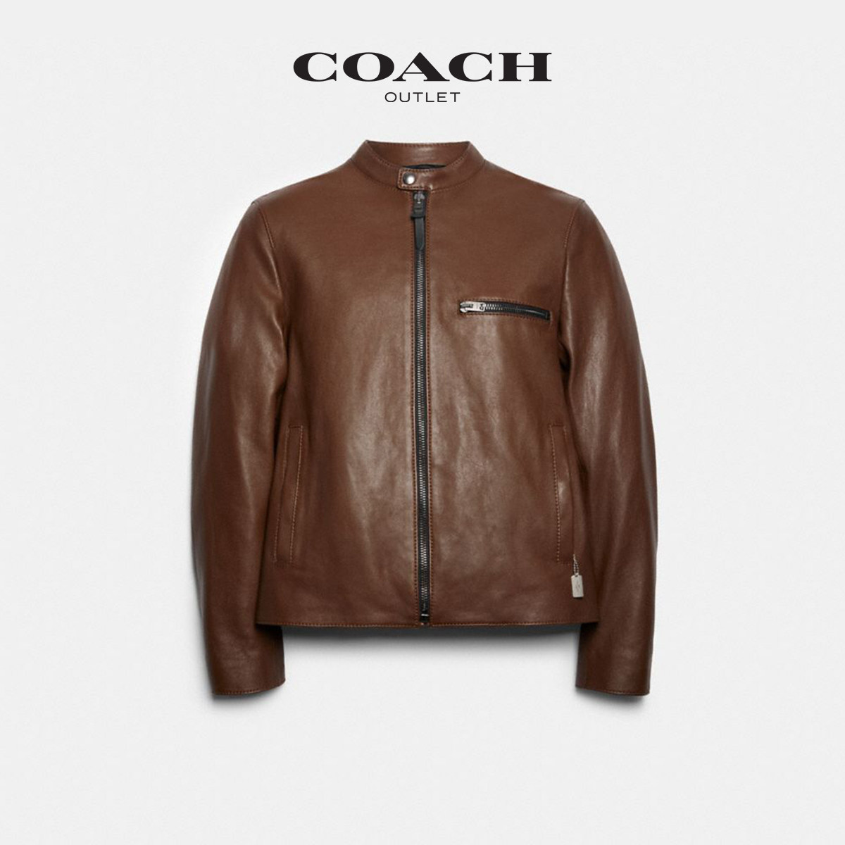 coach/蔻驰奥莱男装时尚新款男士赛车拉链夹克