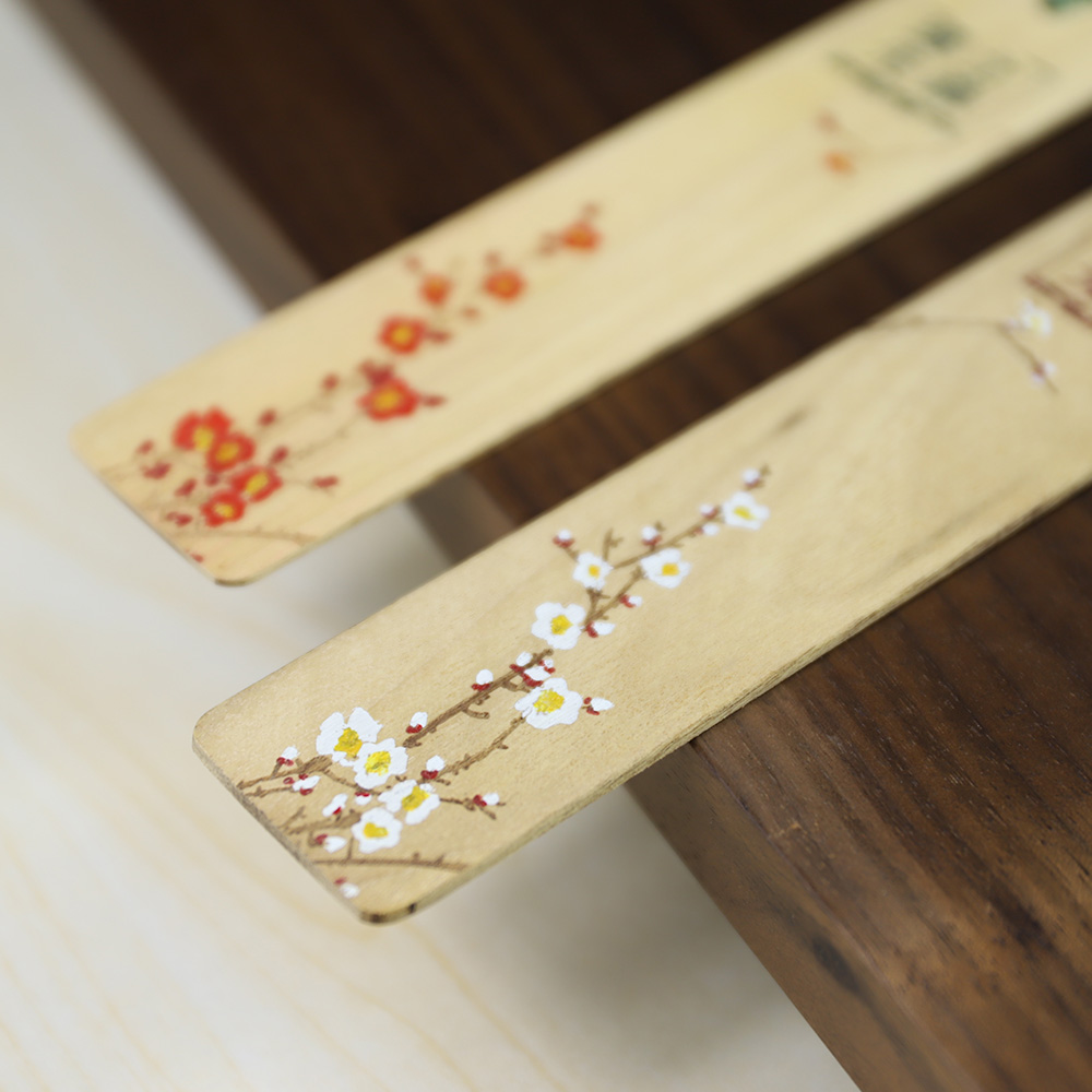 先锋书签文创金丝楠木手工绘制疏香微雕创意文化创意书签