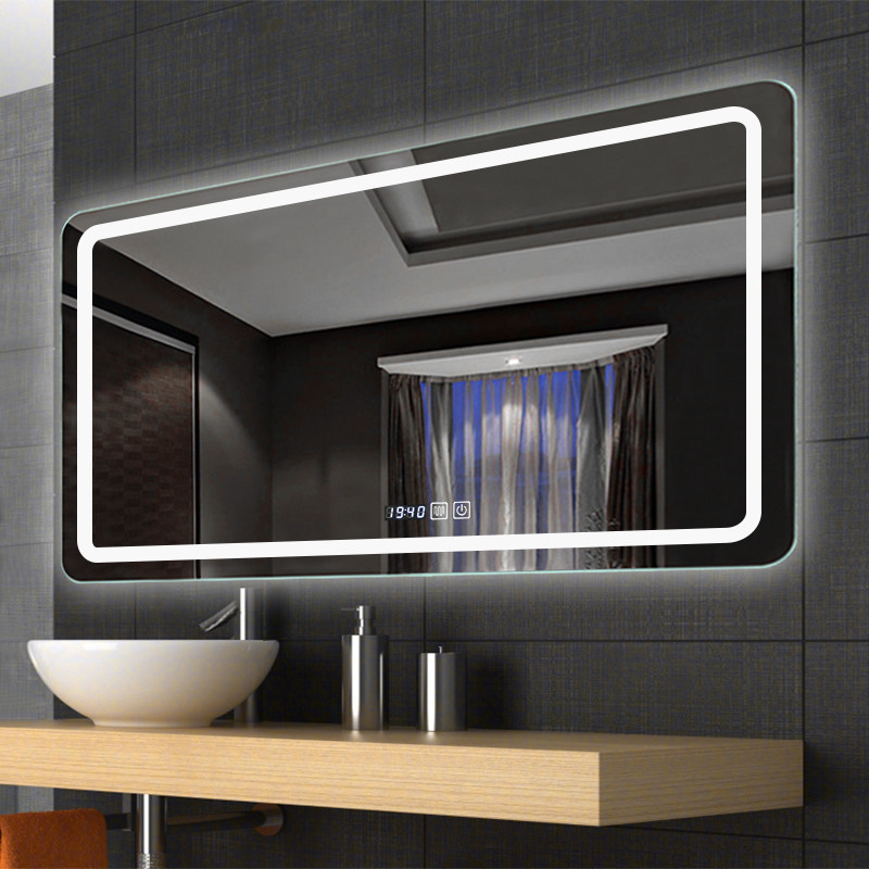 智能方镜带led卫生间浴室柜镜子卫浴除雾无铜银镜浴室镜