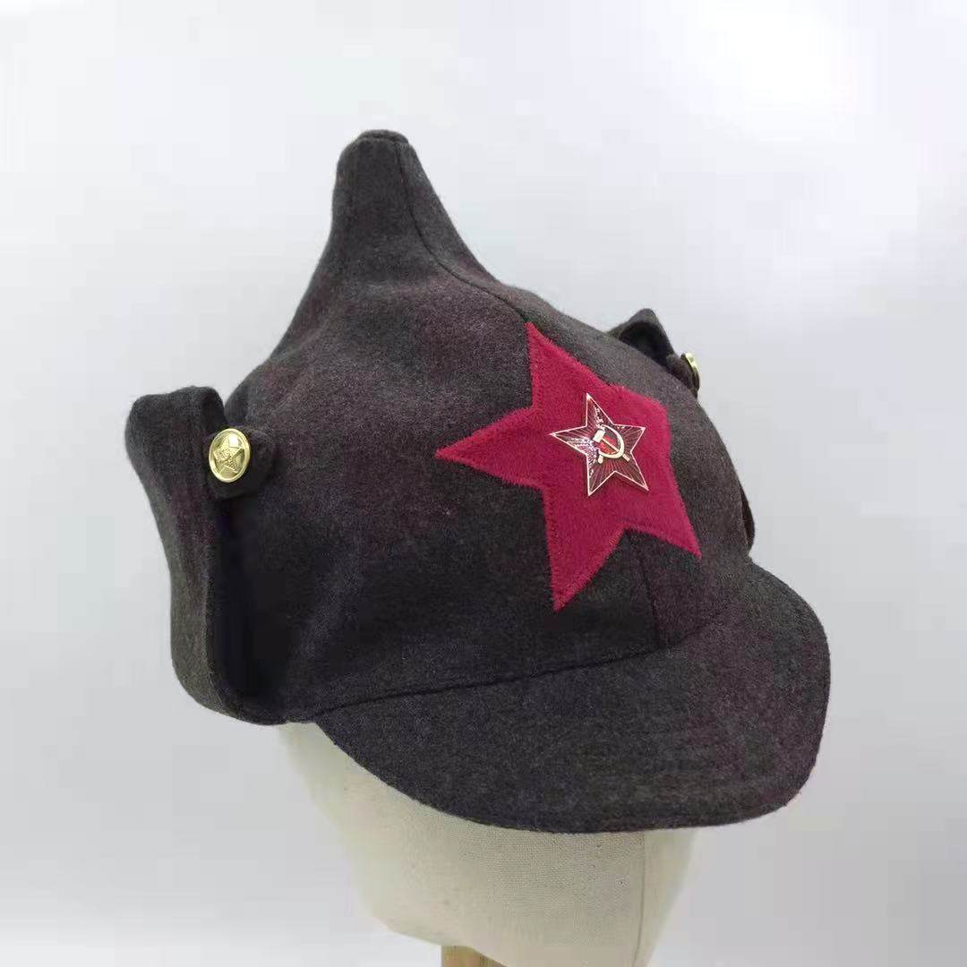 布琼尼多色毛呢骑兵保尔一战苏联红军军帽苏维埃帽子