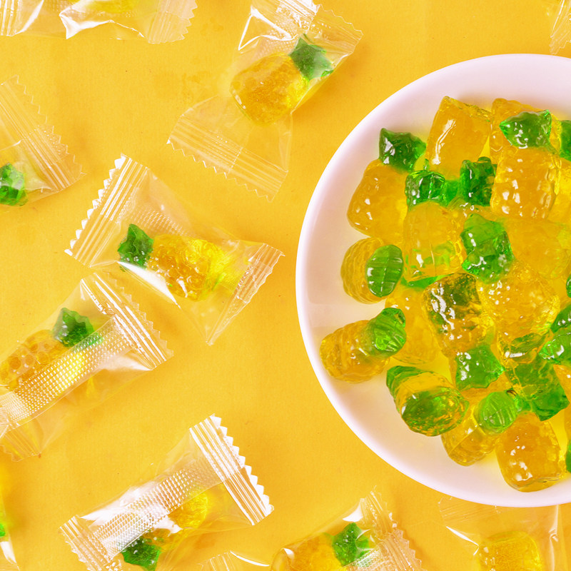 非凡千品3d果汁软糖橡皮糖qq菠萝网红糖果糖果