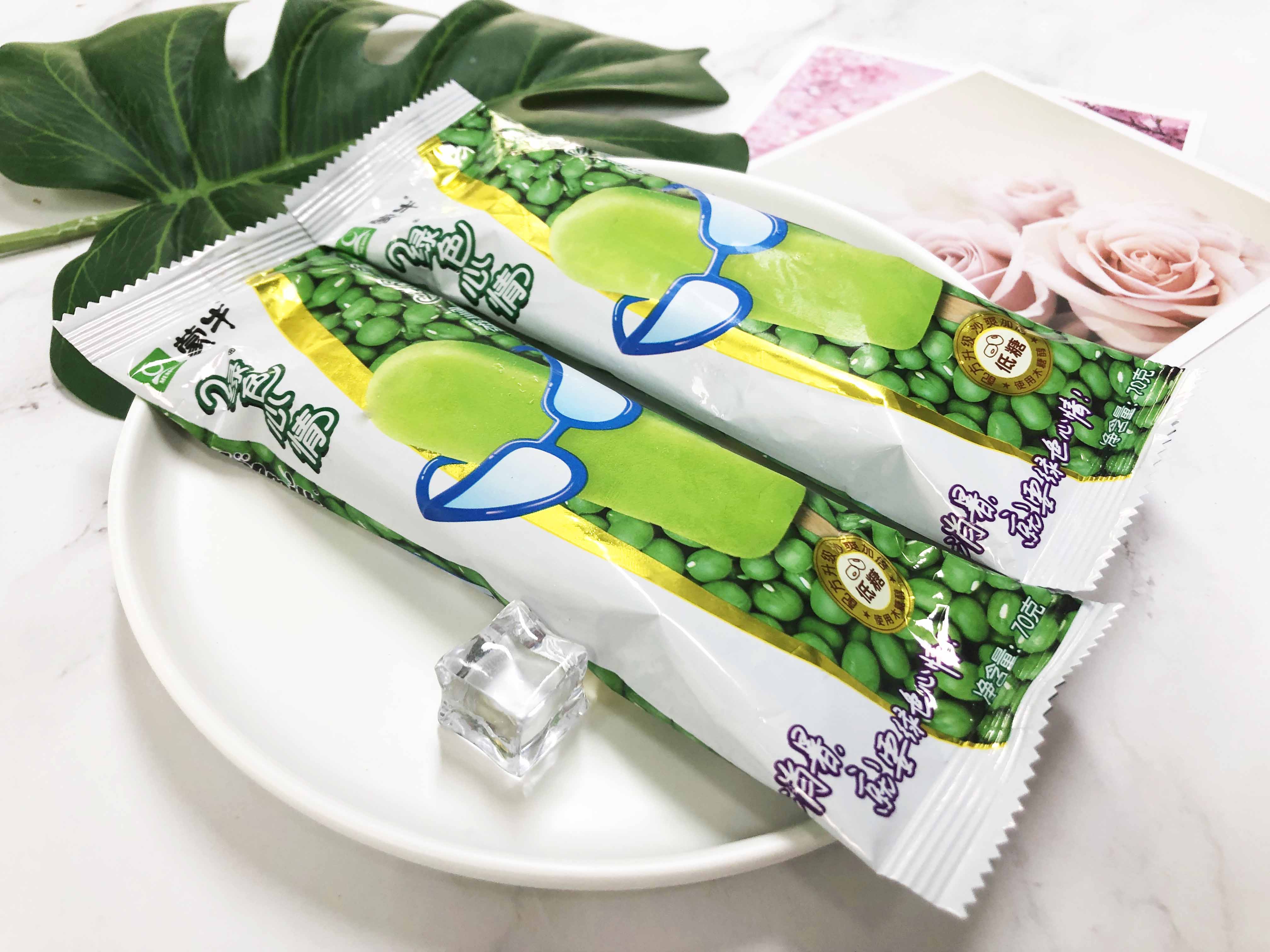 绿豆40支蒙牛绿色心情低糖雪糕70g冰棍豆沙棒冰冰淇淋