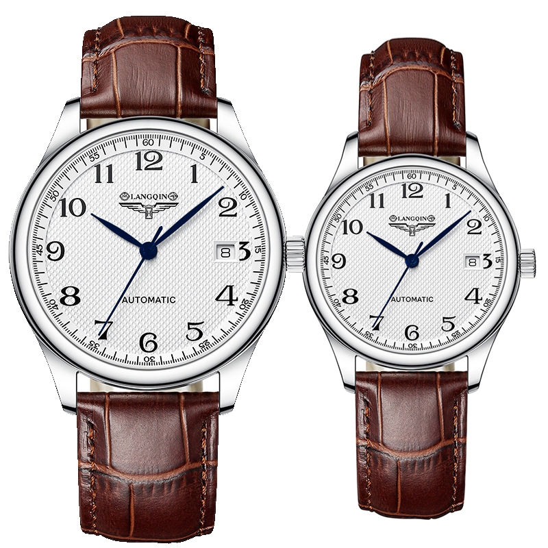 新古浪琴海外联名情侣手表机械表男正品瑞士风格女士手表防水男表