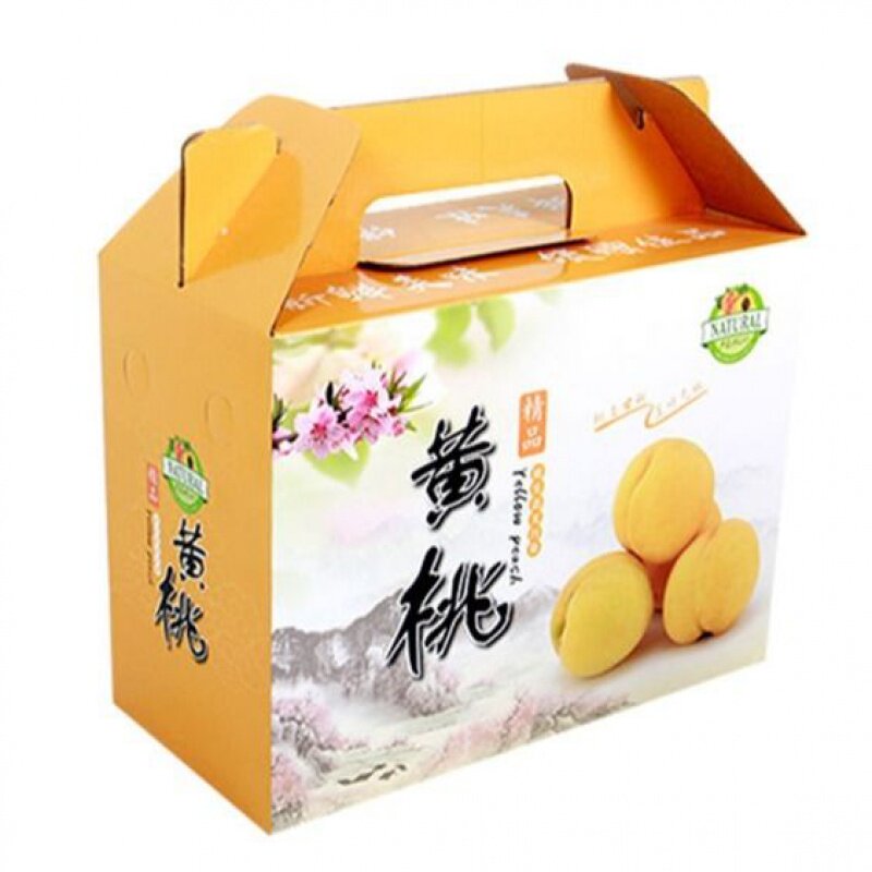 黄桃包装盒红桃鲜桃纸箱包装箱手提礼品盒5斤10斤纸箱
