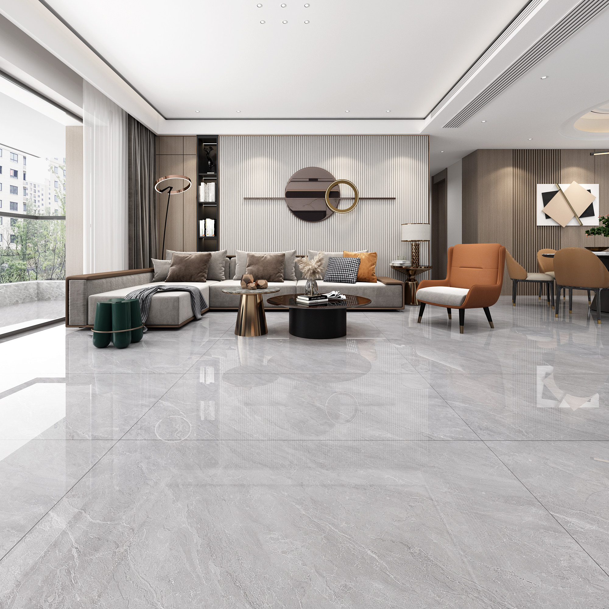 全瓷砖装修效果图客厅