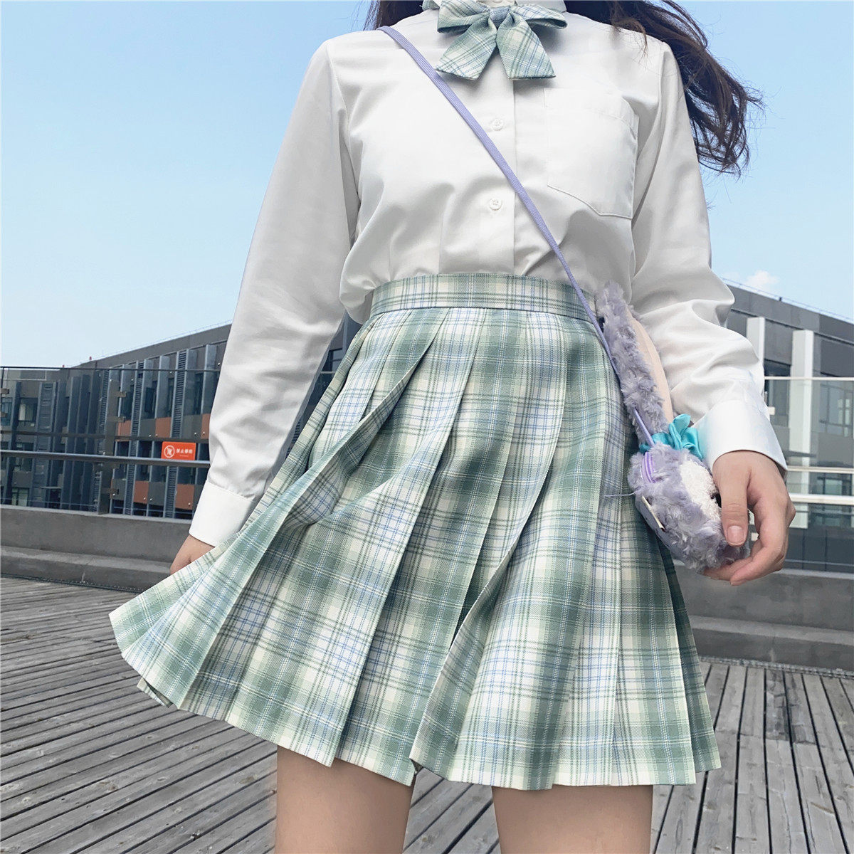 雪松jk制服套装正版日系学院高中生夏季格裙半身裙