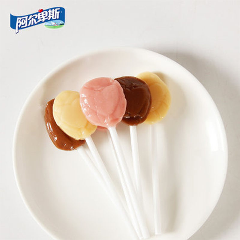 阿尔卑斯棒棒糖心形酸奶牛奶混合味儿儿童糖果零食传统糖果